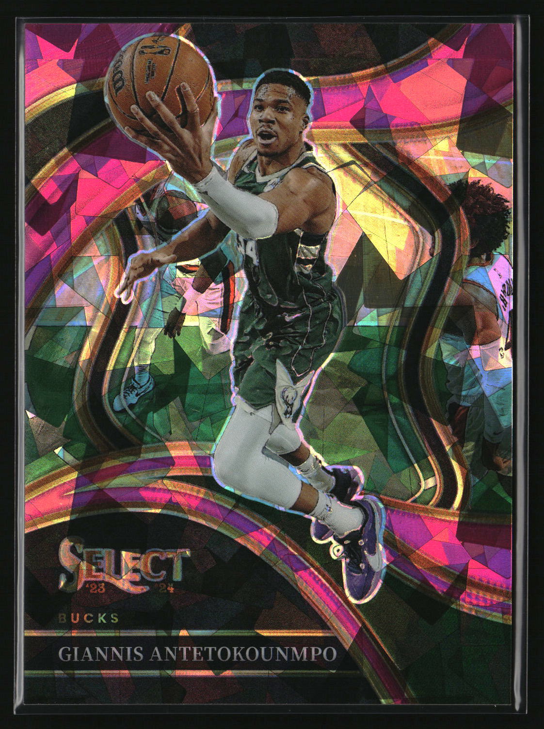 Giannis Antetokounmpo 2023-24 Panini Select Purple Cracked Ice Prizms #260 #/99
