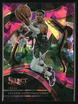 Giannis Antetokounmpo 2023-24 Panini Select Purple Cracked Ice Prizms #260 #/99