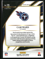 Cam Ward 2025 Panini Select Black and Red Prizm Shock #226