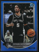 Stephon Castle 2025-26 Bowman Chrome Blue Refractor #BCV-145 #/150