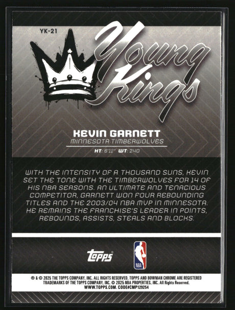 Kevin Garnett 2025-26 Bowman Young Kings #YK-21