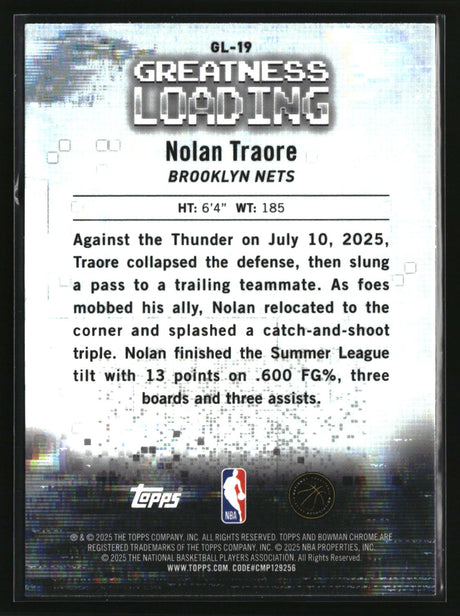 Nolan Traore 2025-26 Bowman Greatness Loading #GL-19