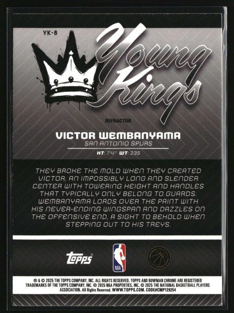 Victor Wembanyama 2025-26 Bowman Young Kings Refractor #YK-8