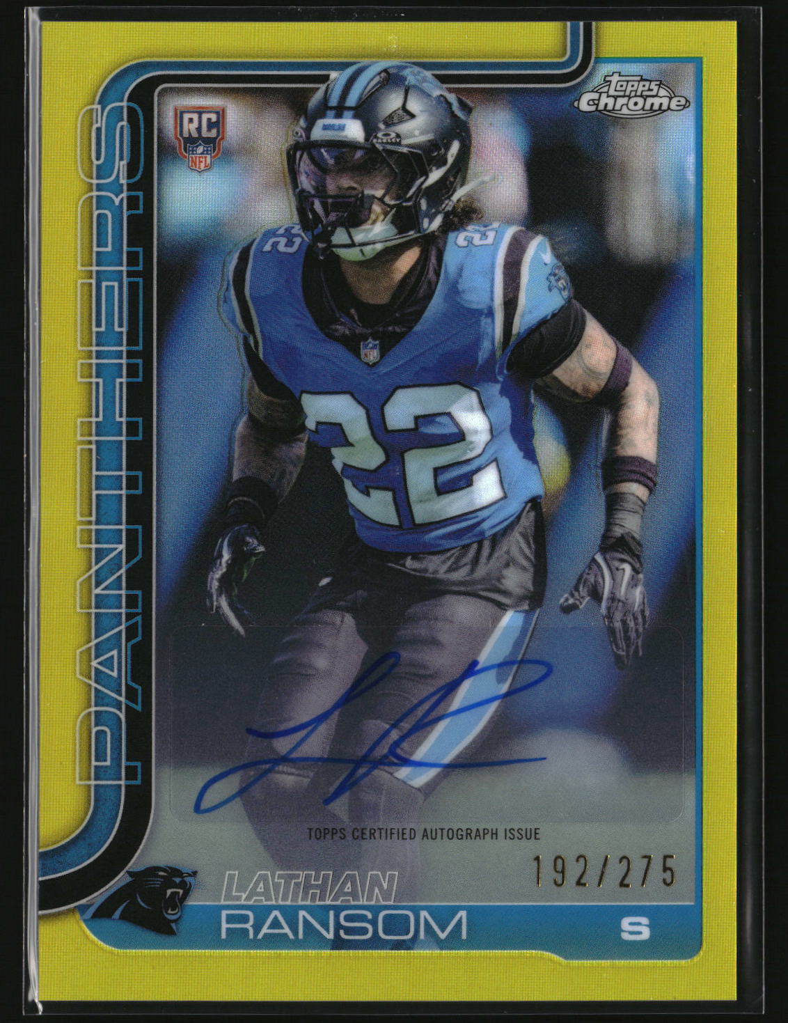 Lathan Ransom 2025 Topps Chrome Rookie Autographs Yellow /275 #RRA-LRA