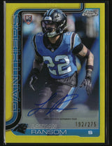 Lathan Ransom 2025 Topps Chrome Rookie Autographs Yellow /275 #RRA-LRA