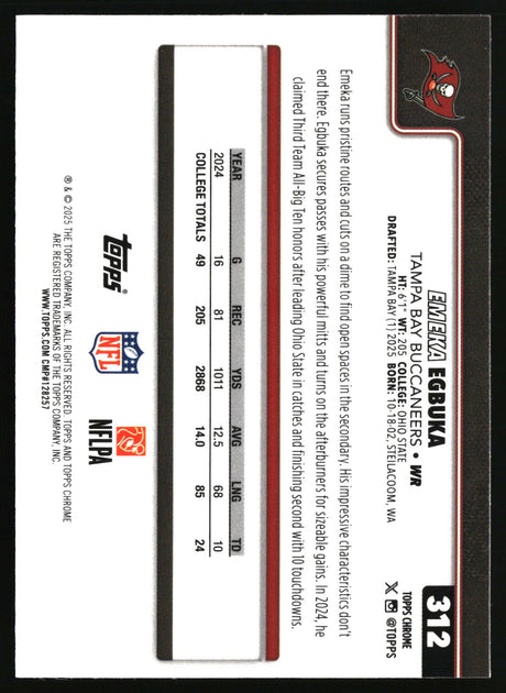 Emeka Egbuka 2025 Topps Chrome #312
