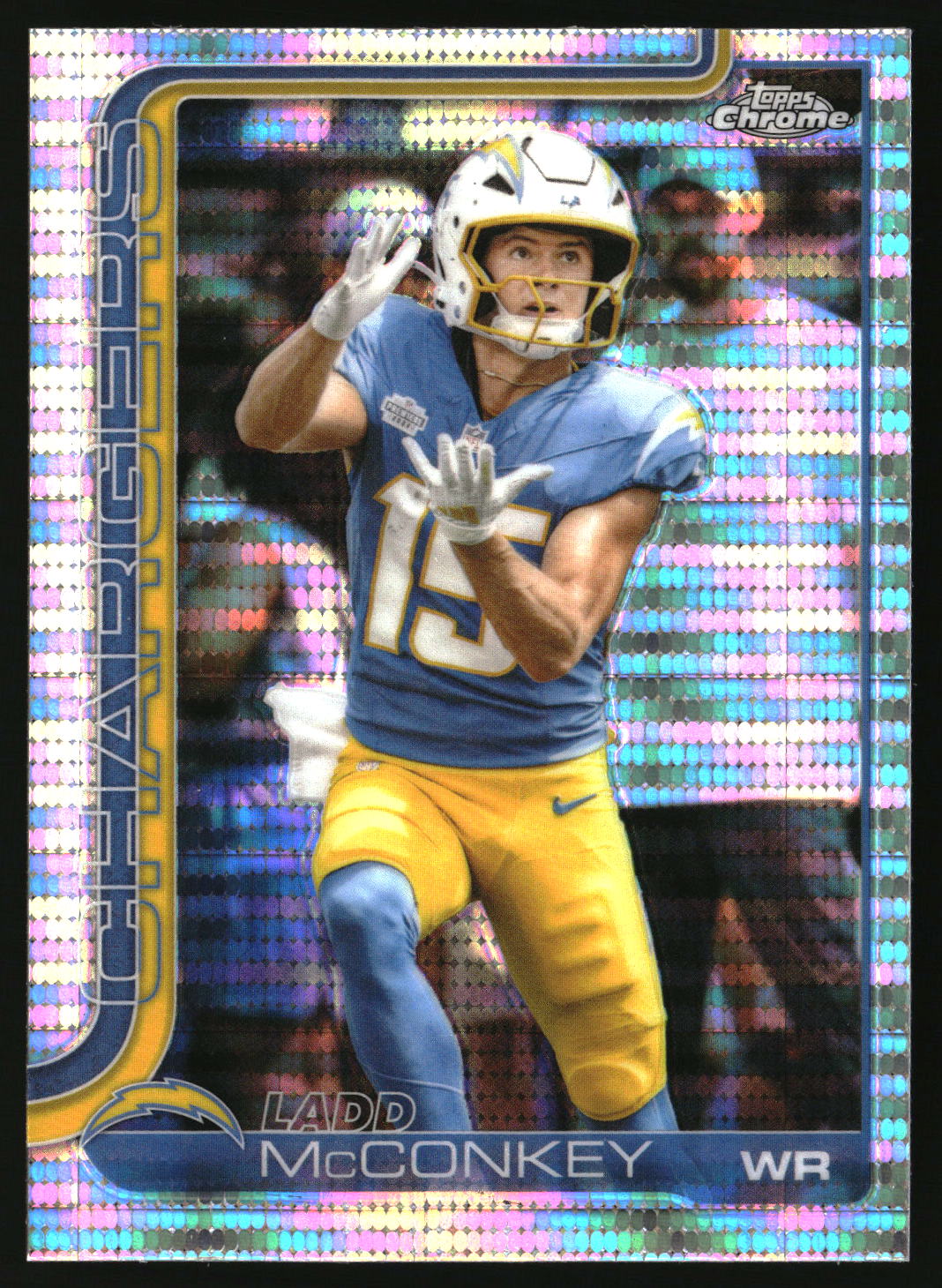 Ladd McConkey 2025 Topps Chrome Pulsar Refractor #156