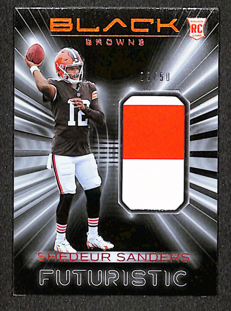 Shedeur Sanders 2025 Panini Black Futuristic Citrine #FUT-SSS #/50