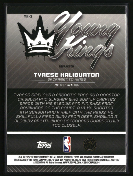 Tyrese Haliburton 2025-26 Bowman Young Kings Refractor #YK-3