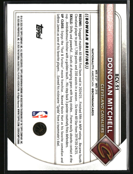 Donovan Mitchell 2025-26 Bowman Chrome Reptilian Refractor #BCV-91