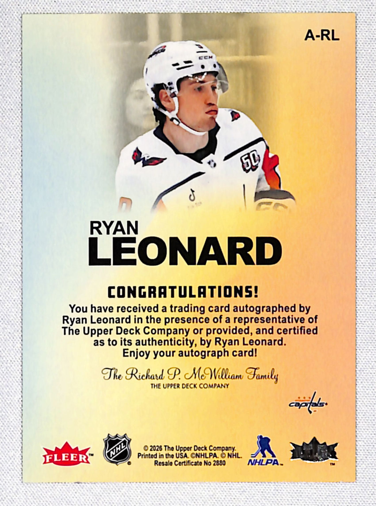 Ryan Leonard 2025-26 Flair Autographics #A-RL