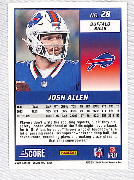 Josh Allen 2024 Score Red Zone #28 #/20