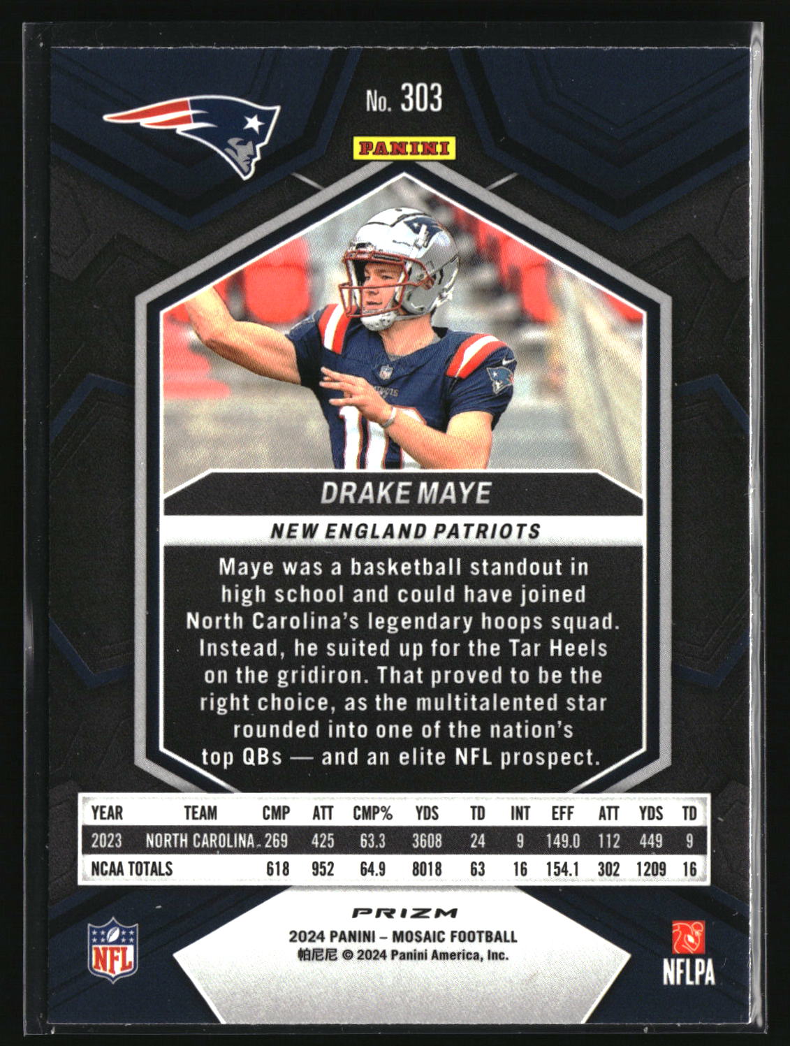 Drake Maye 2024 Panini Mosaic Mosaic Green #303