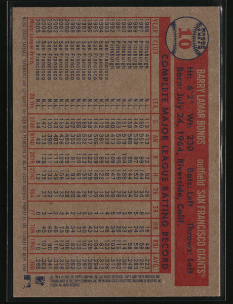 Barry Bonds 2006 Topps Heritage #10