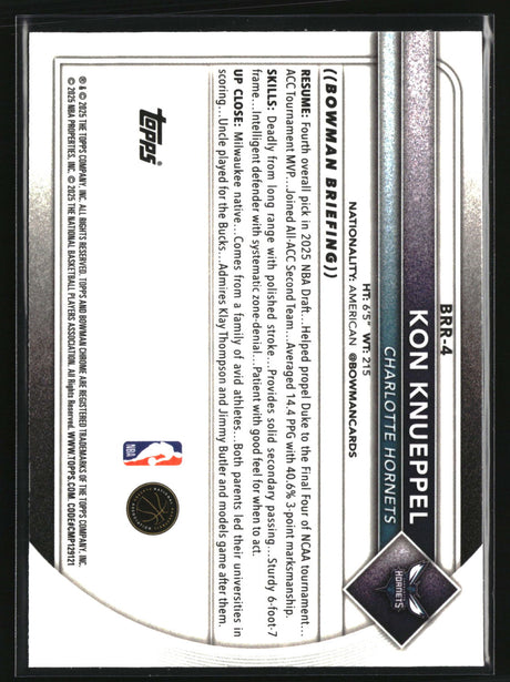 Kon Knueppel 2025-26 Bowman Red Rookie Variations #BRR-4