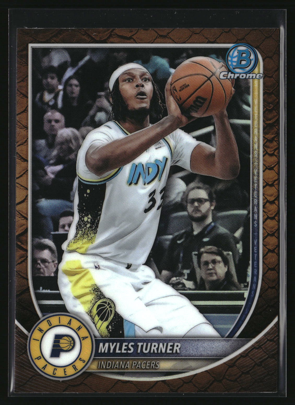 Myles Turner 2025-26 Bowman Chrome Reptilian Refractor #BCV-161