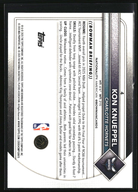 Kon Knueppel 2025-26 Bowman #4