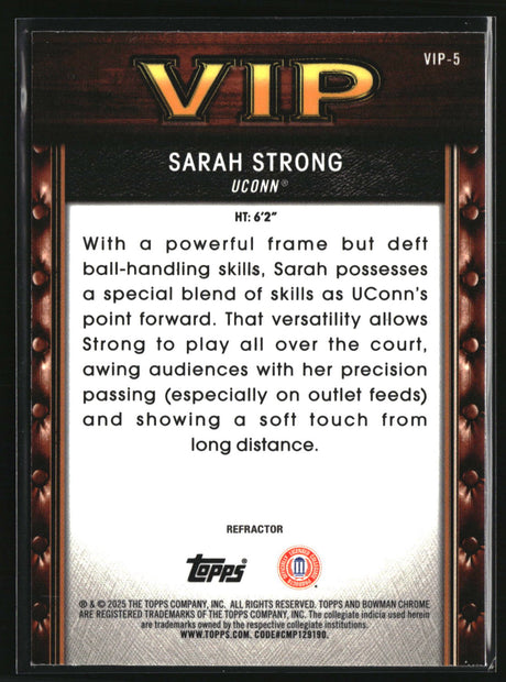 Sarah Strong 2025-26 Bowman Very Important Prospects Refractor #VIP-5