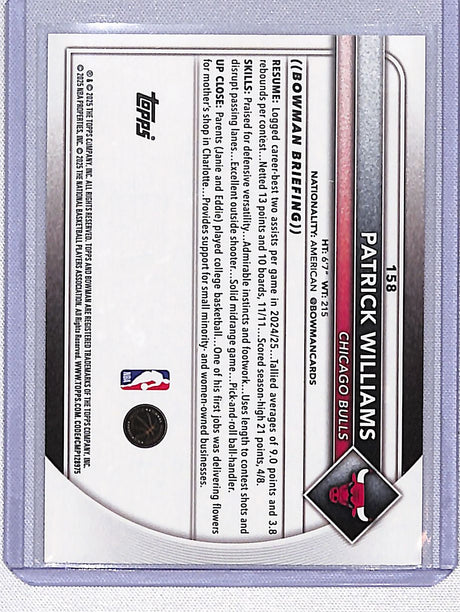 Patrick Williams 2025-26 Bowman Pink Border #158 #/175