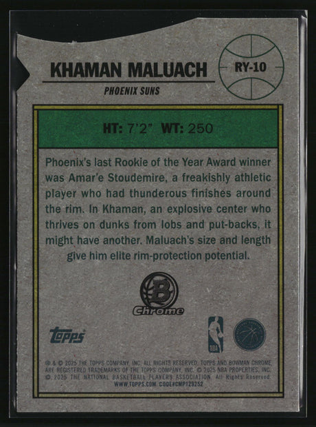 Khaman Maluach 2025-26 Bowman Rookie Of The Year Favorites #RY-10