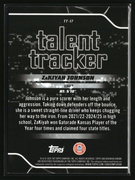 ZaKiyah Johnson 2025-26 Bowman Talent Tracker #TT-17