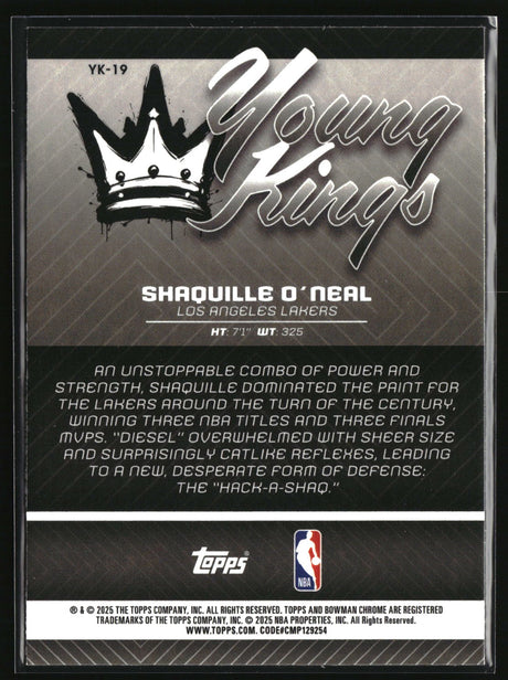 Shaquille O'Neal 2025-26 Bowman Young Kings #YK-19