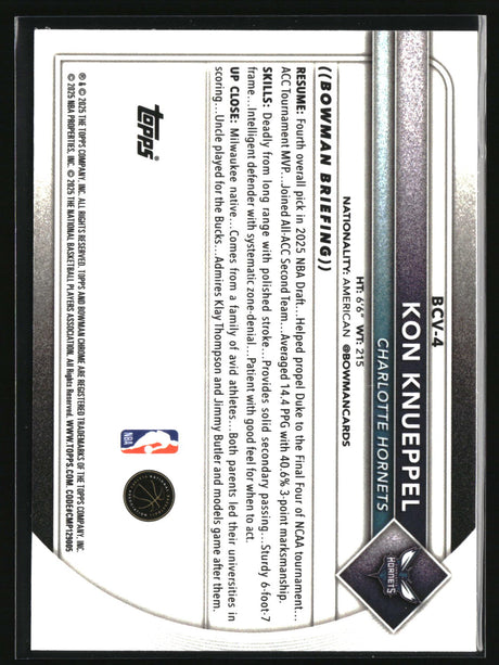 Kon Knueppel 2025-26 Bowman Chrome #BCV-4