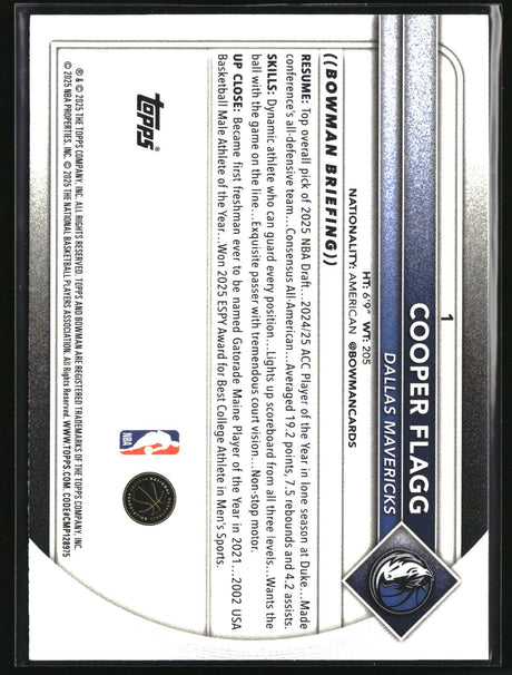 Cooper Flagg 2025-26 Bowman #1