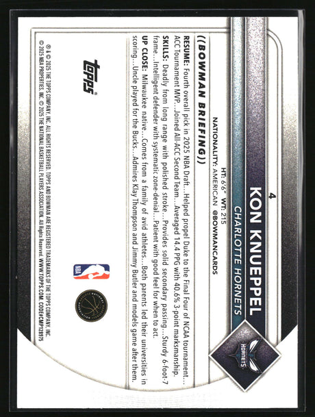 Kon Knueppel 2025-26 Bowman #4
