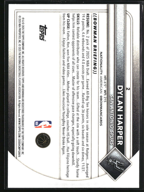 Dylan Harper 2025-26 Bowman #2