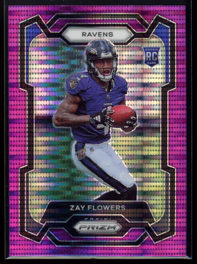 Zay Flowers 2023 Panini Prizm #307 Purple Pulsar