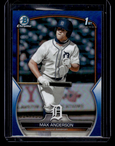 Max Anderson 2023 Bowman Draft #BDC-144 Chrome Blue Refractor #/150