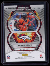 Load image into Gallery viewer, Marvin Mims 2023 Obsidian #REM-MMI Rookie Eruption Purple Electric Etch /75
