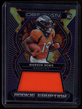 Load image into Gallery viewer, Marvin Mims 2023 Obsidian #REM-MMI Rookie Eruption Purple Electric Etch /75
