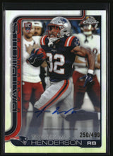 TreVeyon Henderson 2025 Topps Chrome Rookie Autographs Refractor #RA-THE #/499