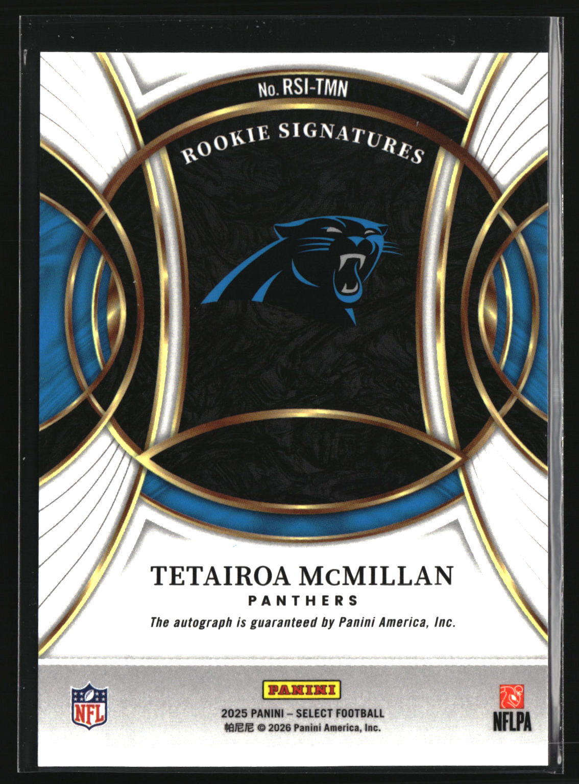 Tetairoa McMillan 2025 Panini Select Rookie Signatures #RSI-TMN