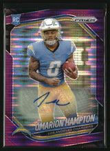 Omarion Hampton 2025 Panini Prizm Prizm Rookie Autographs Purple Pulsar #355