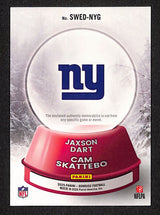 Cam Skattebo / Jaxson Dart 2025 Donruss Rookie Holiday Sweater Dual #SWED-NYG