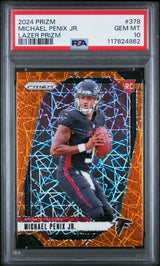 Michael Penix Jr. 2024 Panini Prizm Lazer #378 PSA 10
