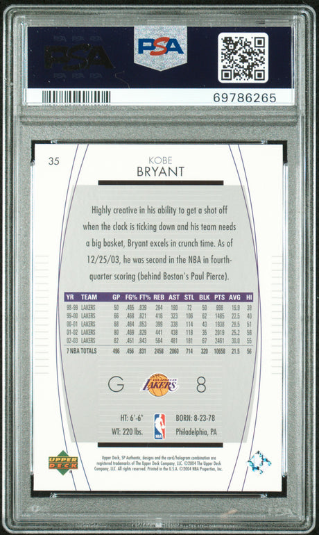 Kobe Bryant 2003-04 SP Authentic #35 PSA 9