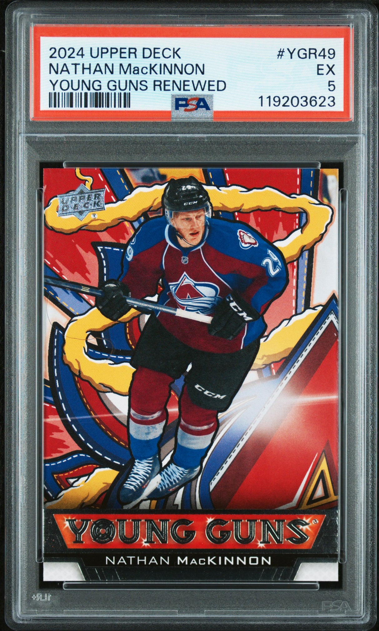 Nathan MacKinnon 2024-25 Upper Deck Young Guns Renewed #YGR-49 PSA 5