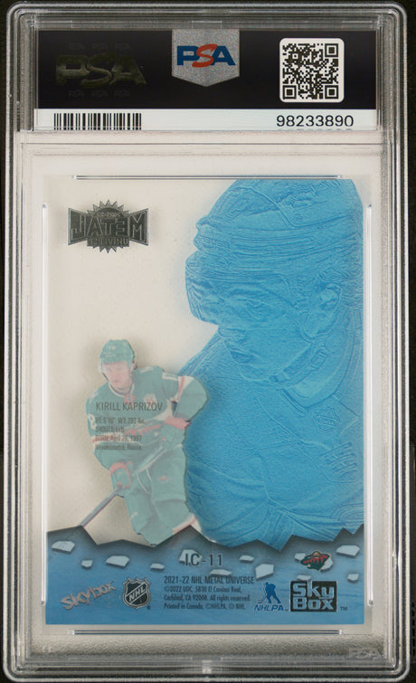 Kirill Kaprizov 2021-22 SkyBox Metal Universe Ice Carvings #IC-11 PSA 9