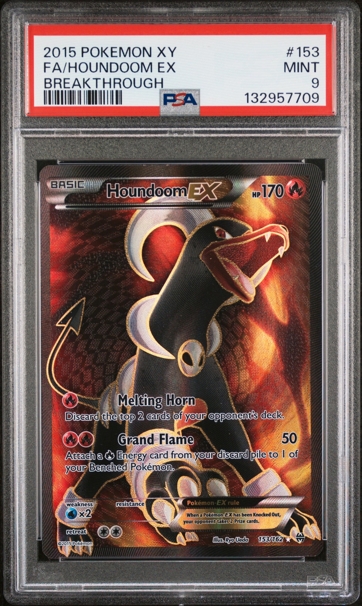 Houndoom EX (Full Art) XY - BREAKthrough #153/162 PSA 9