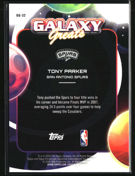 Tony Parker 2025-26 Topps Chrome Cosmic Galaxy Greats #GG-32