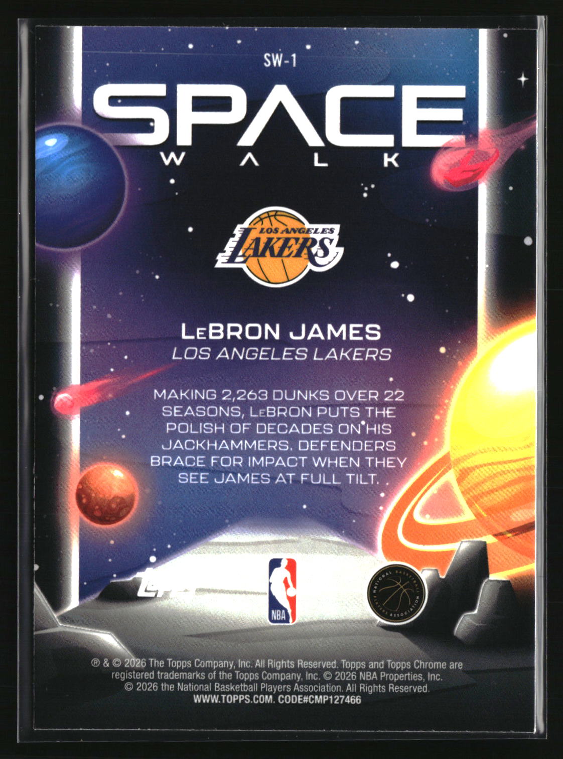 LeBron James 2025-26 Topps Chrome Cosmic Space Walk #SW-1