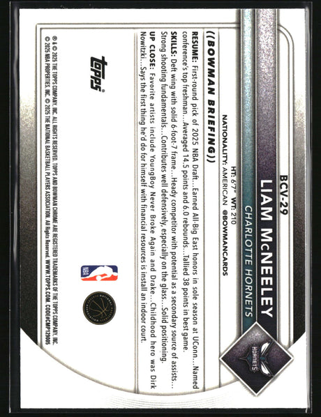 Liam McNeeley 2025-26 Bowman Chrome Reptilian Refractor #BCV-29