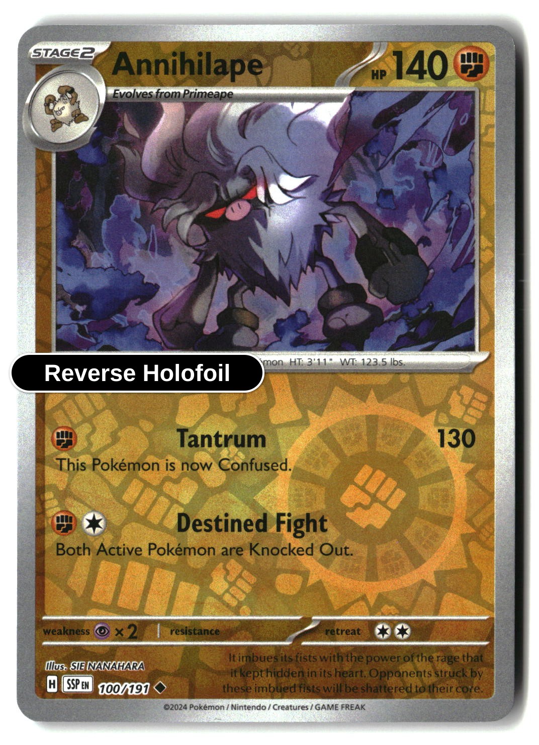Annihilape - 100/191 - [SSP - SV08: Surging Sparks] - Reverse Holofoil