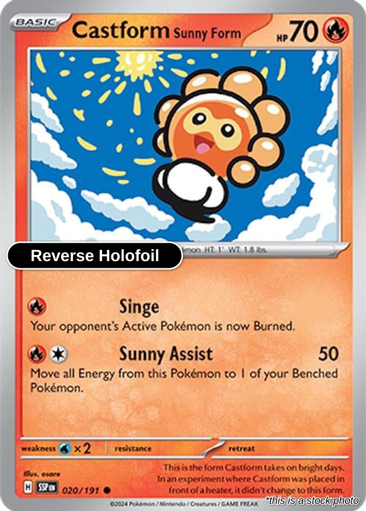 Castform Sunny Form - 020/191 - [SSP - SV08: Surging Sparks] - Reverse Holofoil