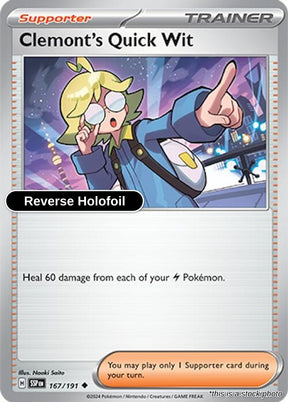 Clemont's Quick Wit - 167/191 - [SSP - SV08: Surging Sparks] - Reverse Holofoil