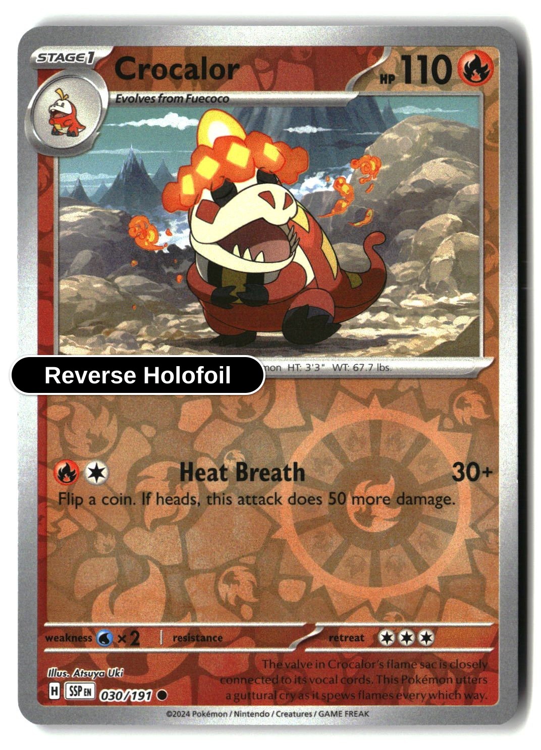 Crocalor - 030/191 - [SSP - SV08: Surging Sparks] - Reverse Holofoil